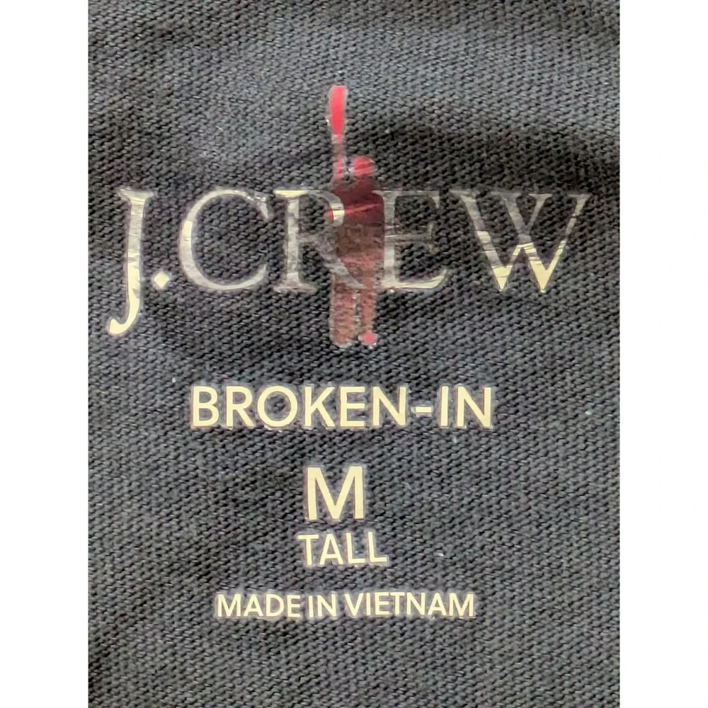 J. Crew Tall Broken In T-Shirt Crew Neck Mens‎ Size M Tall Black CI166